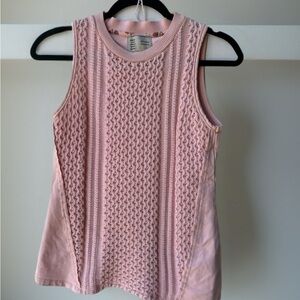Saturday Sunday by Anthropologie Pink Ribbed Sleeveless Tank Top